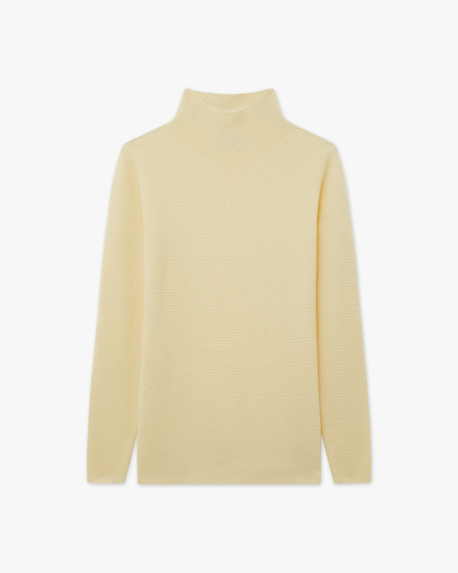 Soffio Mock Neck Sweater - Yellow Cashmere