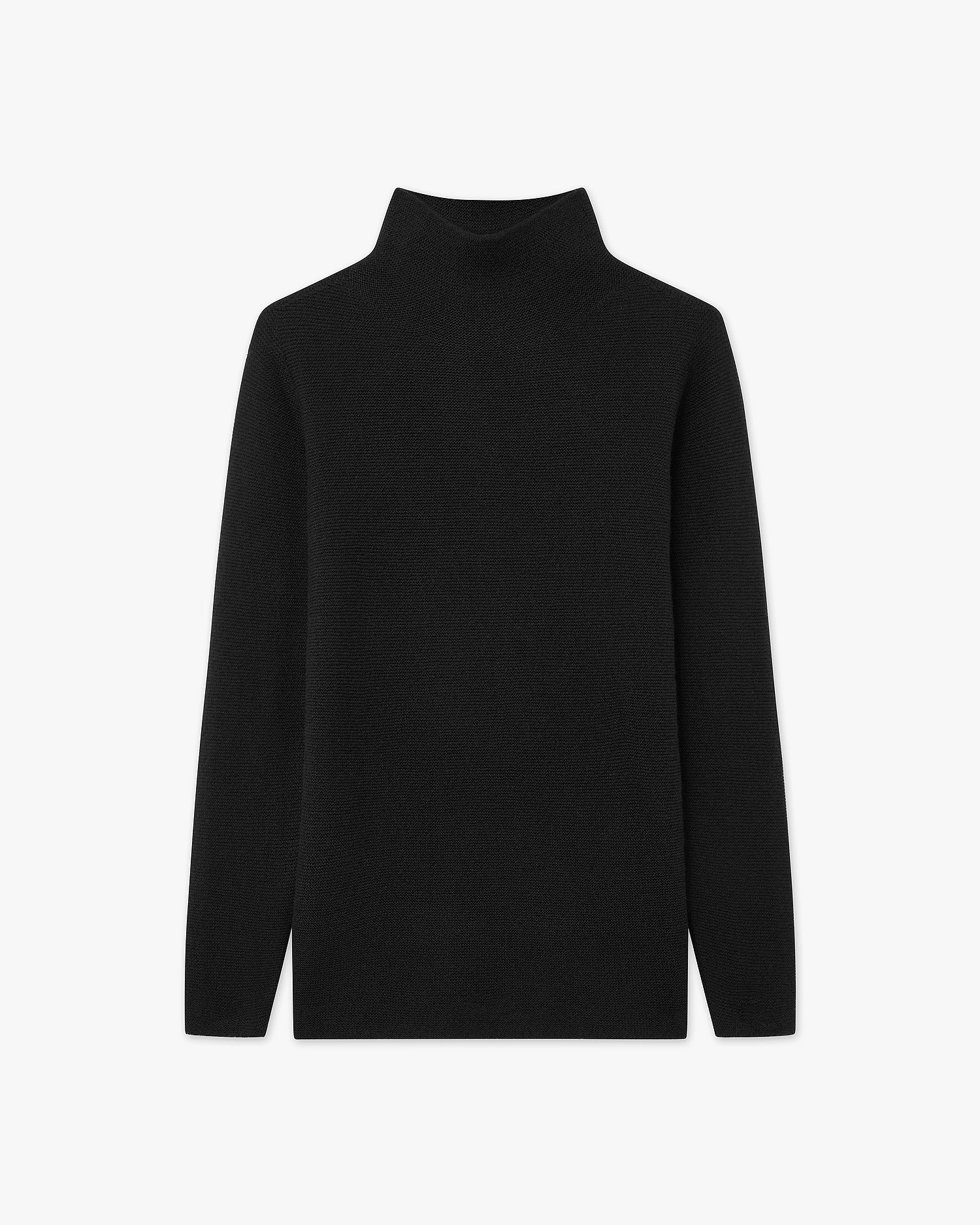 Soffio Mock Neck Sweater - Black Cashmere