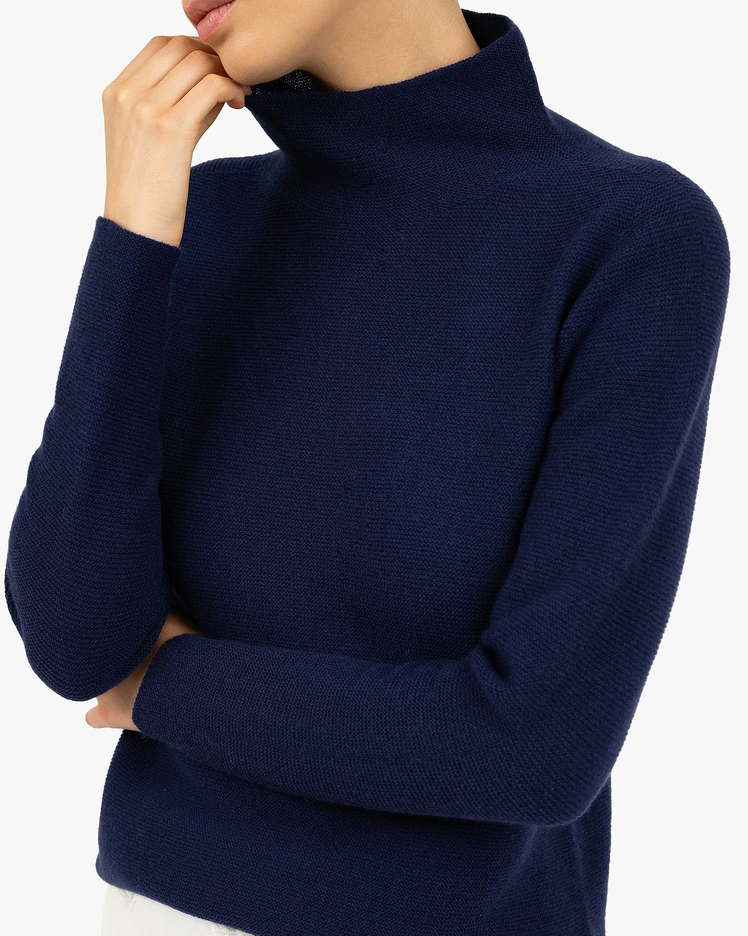Soffio Mock Neck Sweater - Blue Cashmere