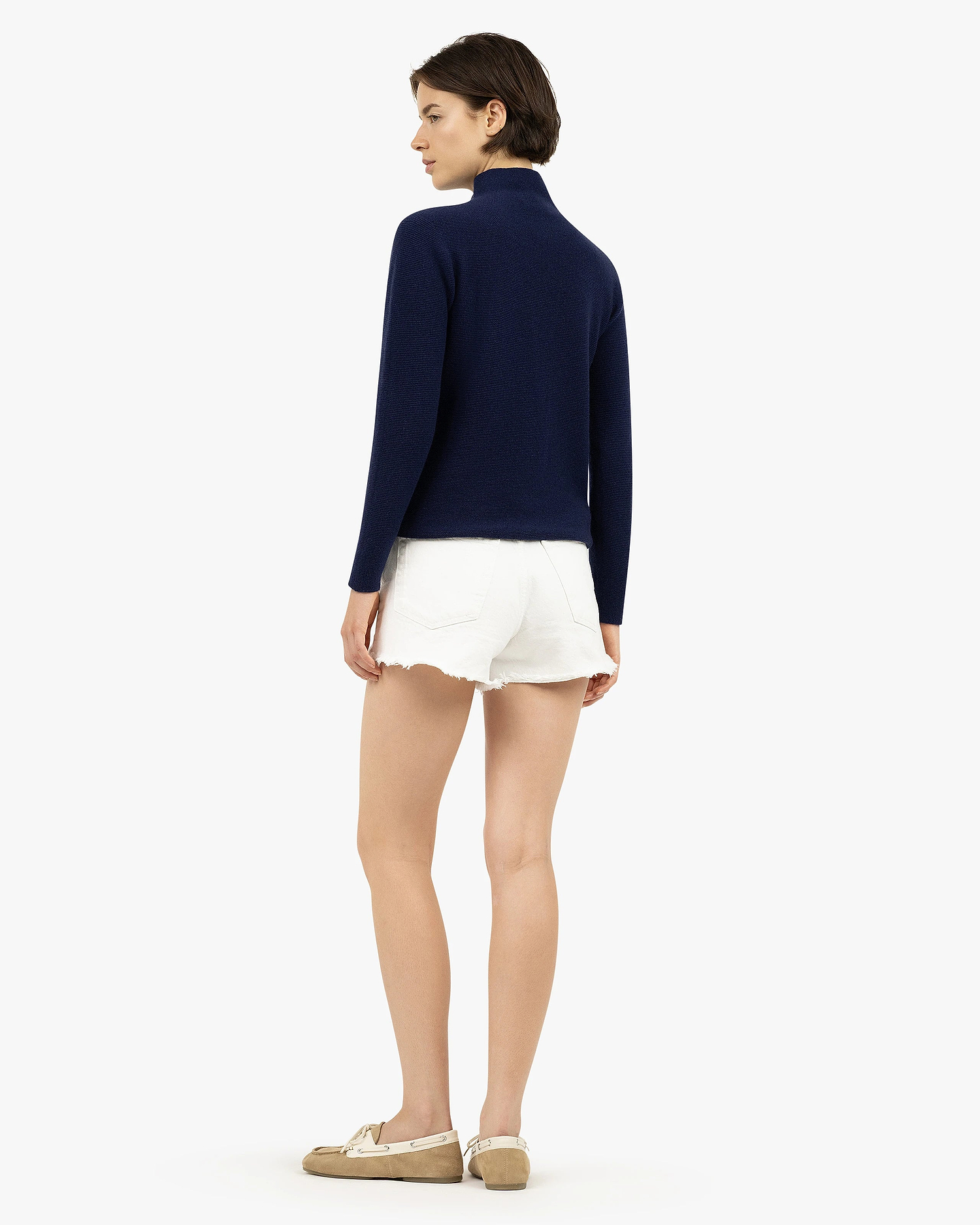Soffio Mock Neck Sweater - Blue Cashmere