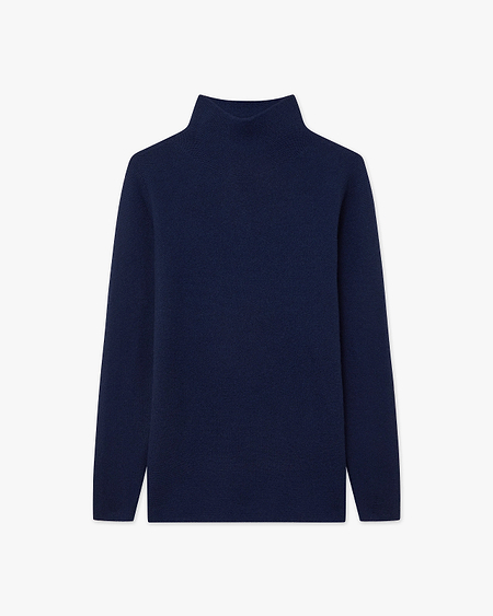 Soffio Mock Neck Sweater - Blue Cashmere