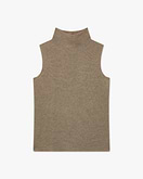 Soffio Mock Neck Top Pullover - Taupe