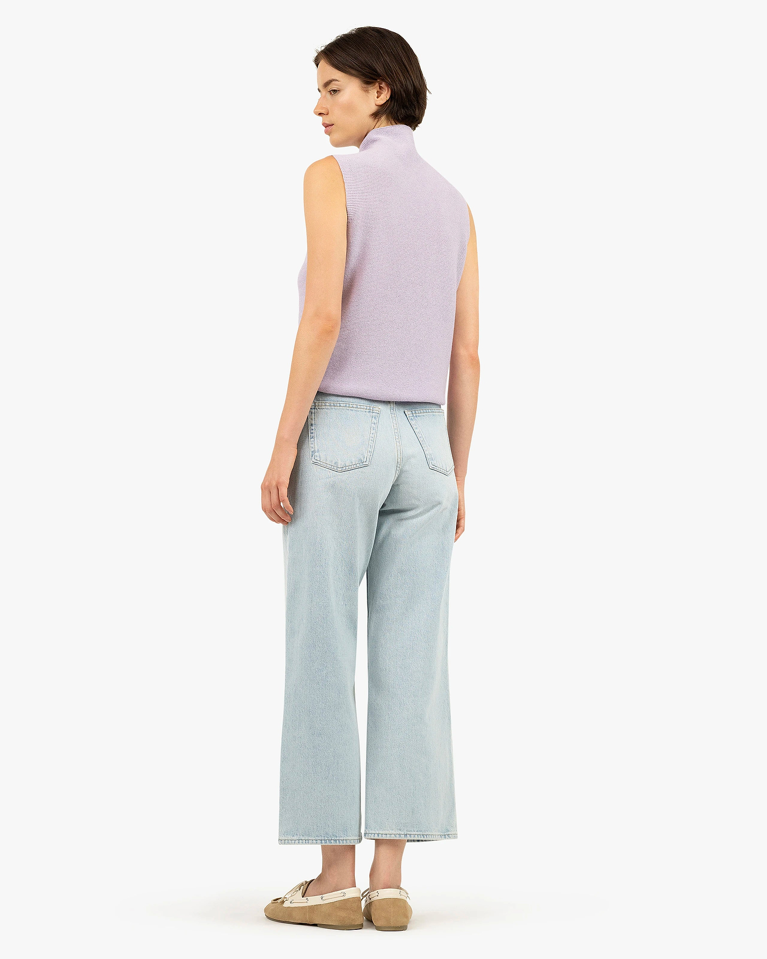 Soffio Mock Neck Top - Lilac Cashmere