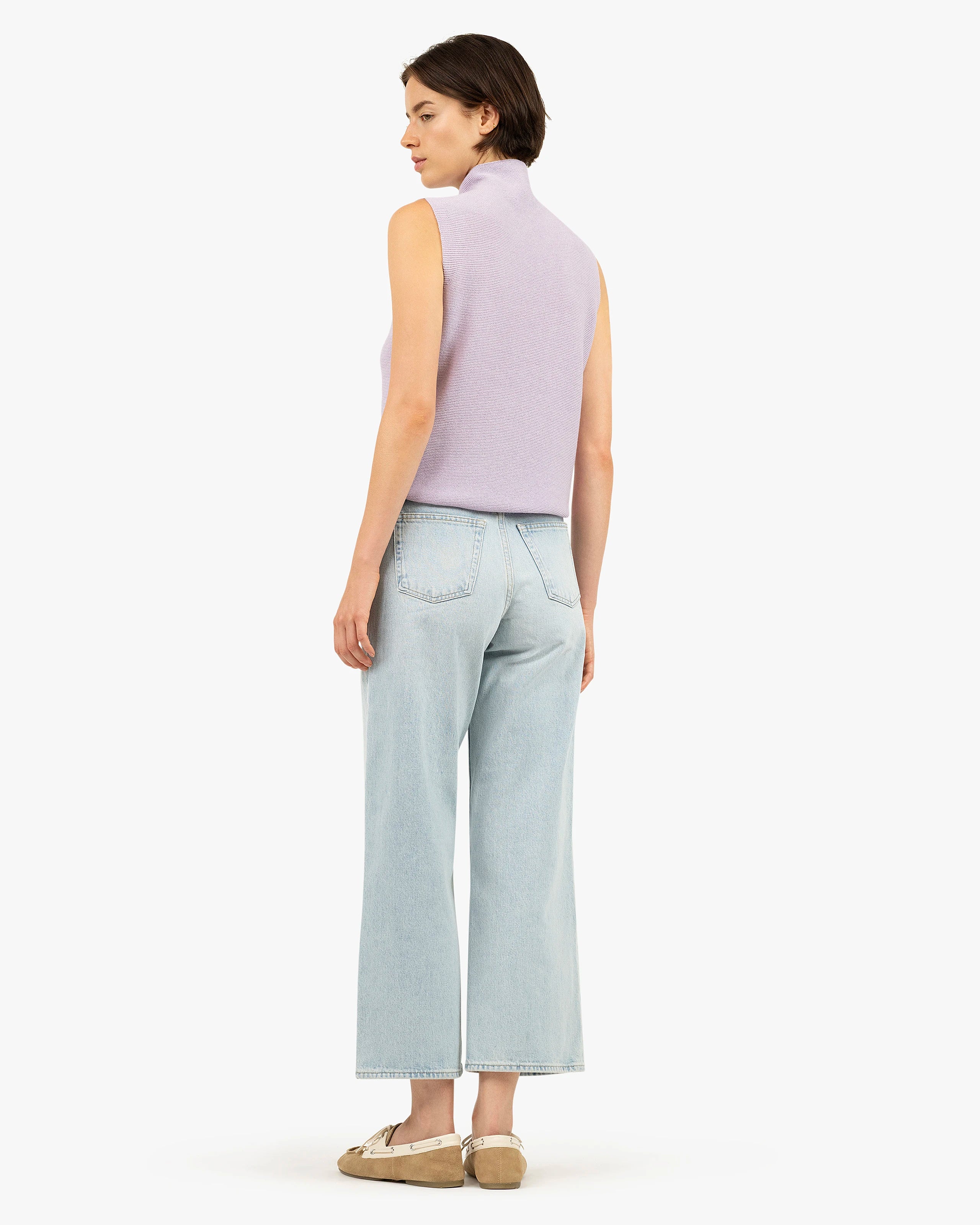 Soffio Mock Neck Top - Lilac Cashmere