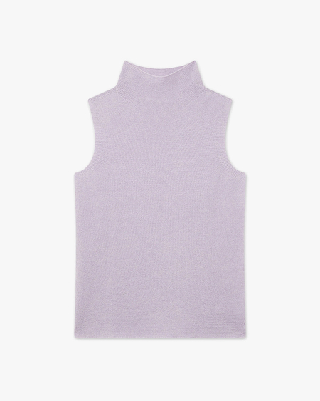 Soffio Mock Neck Top - Lilac Cashmere