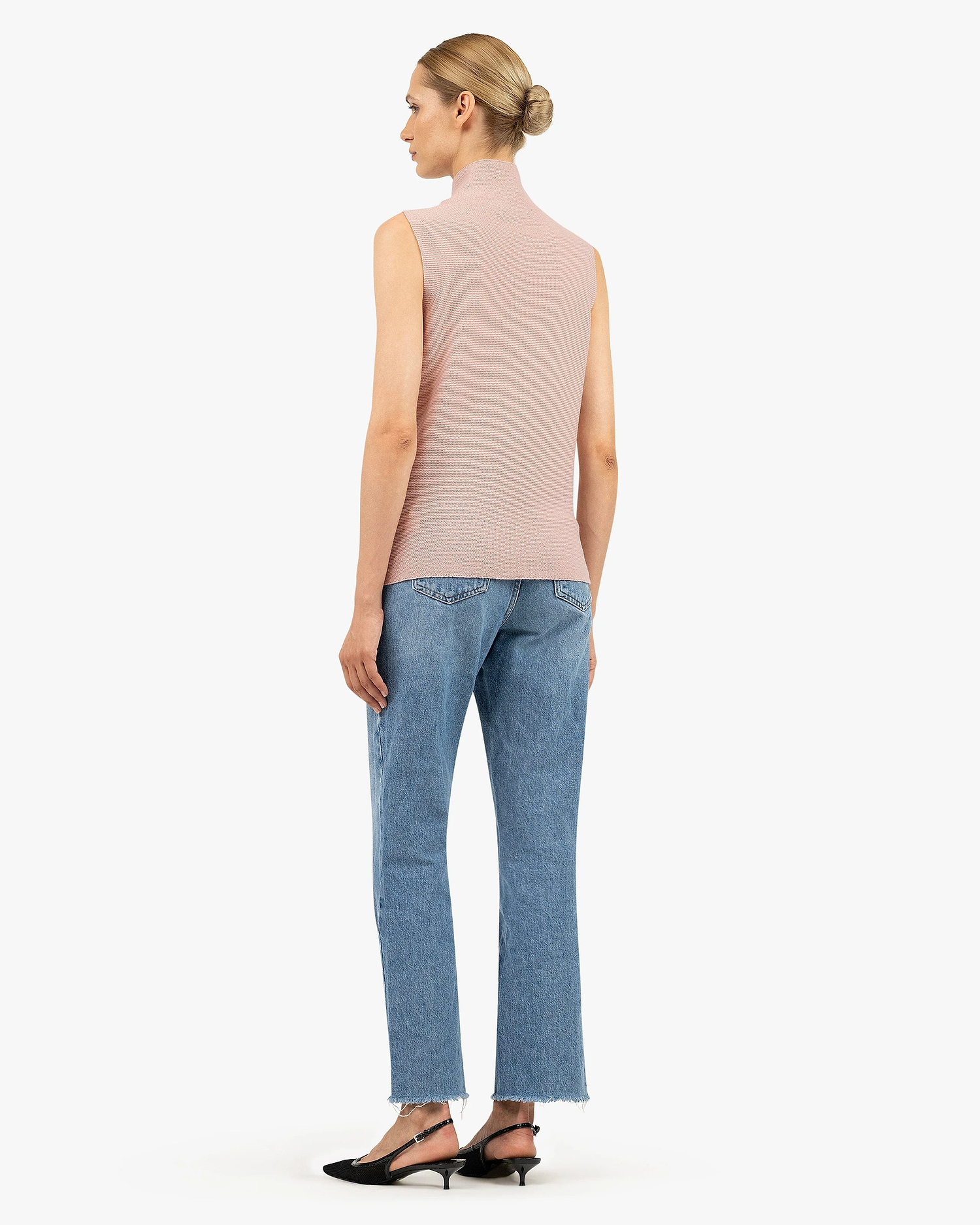 Soffio Mock Neck Top - Rose Cashmere