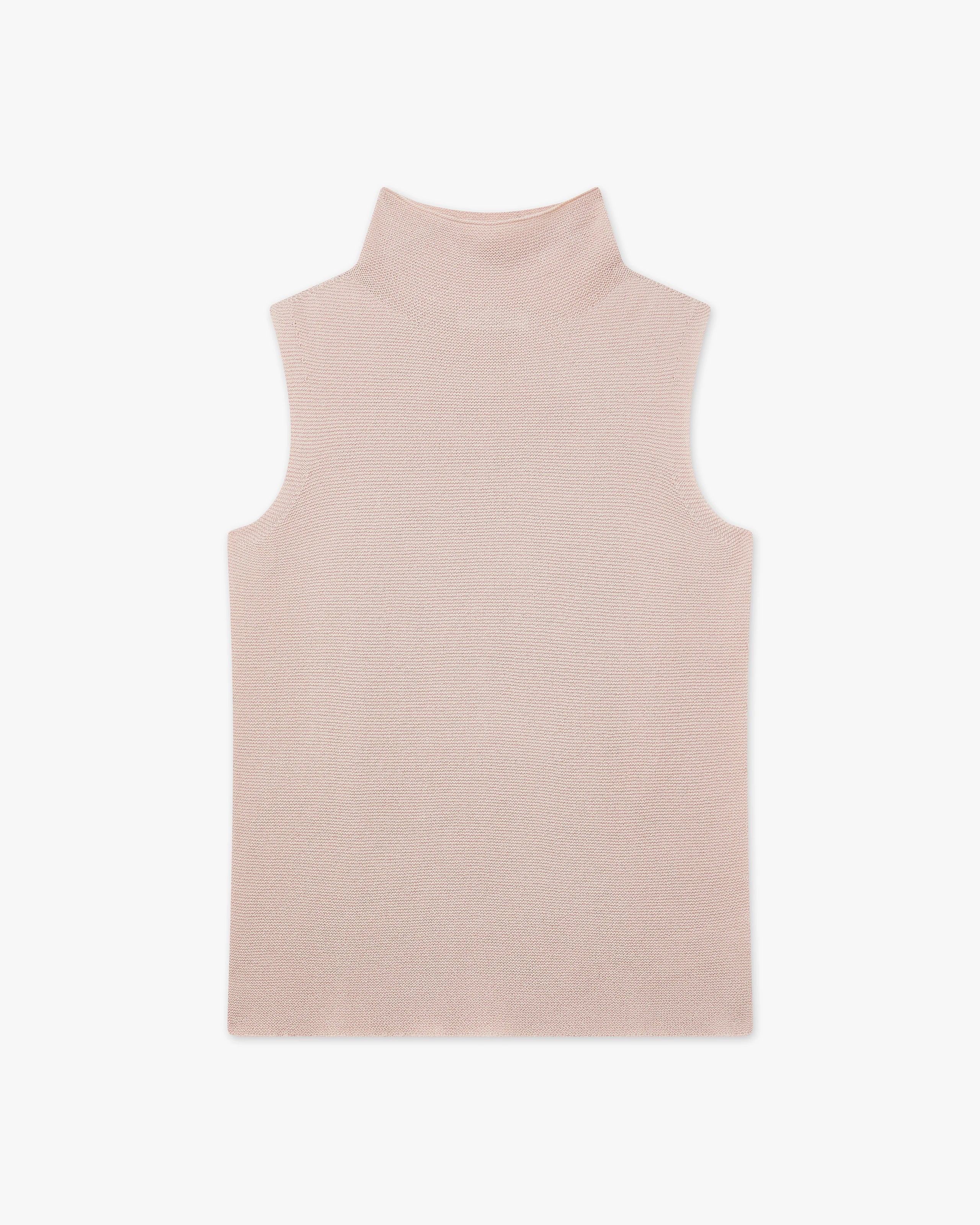 Soffio Mock Neck Top - Rose Cashmere