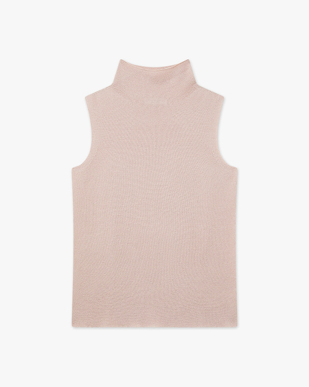 Soffio Mock Neck Top - Rose Cashmere