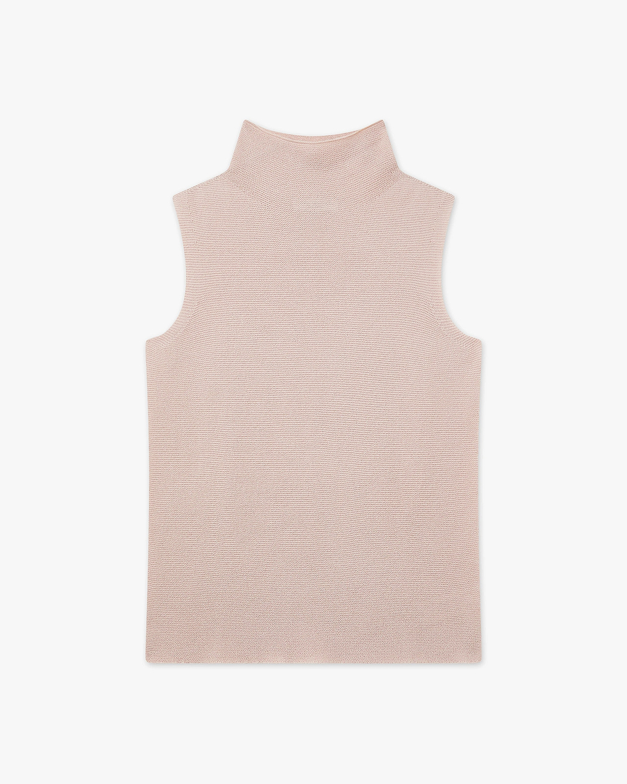 Soffio Mock Neck Top - Rose Cashmere
