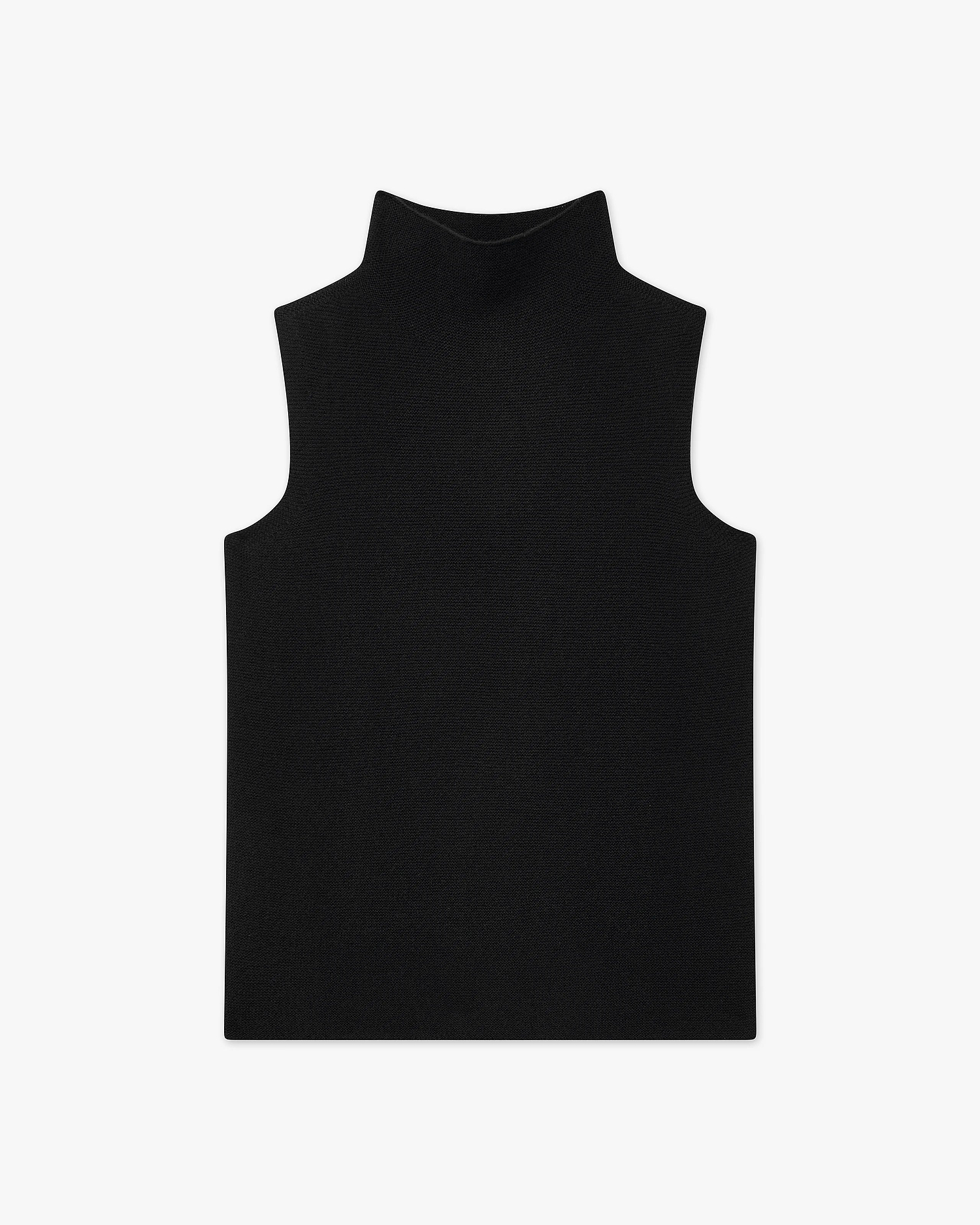 Soffio Mock Neck Top - Black Cashmere