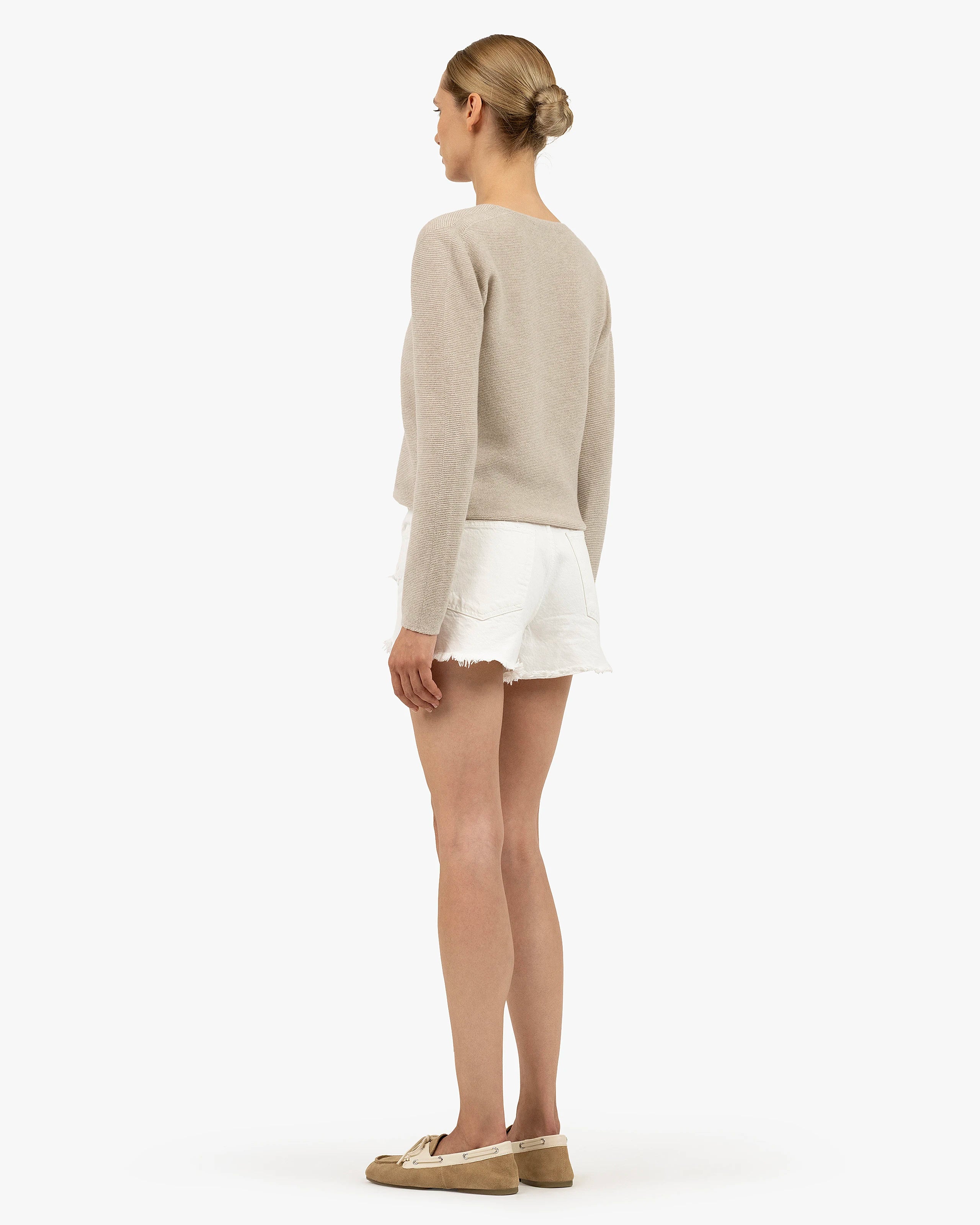 Women's Soffio V-Neck Sweater - Beige Cashmere