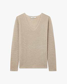 Pull Col V Soffio Femme - Beige