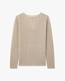 Pull Col V Soffio Femme - Beige