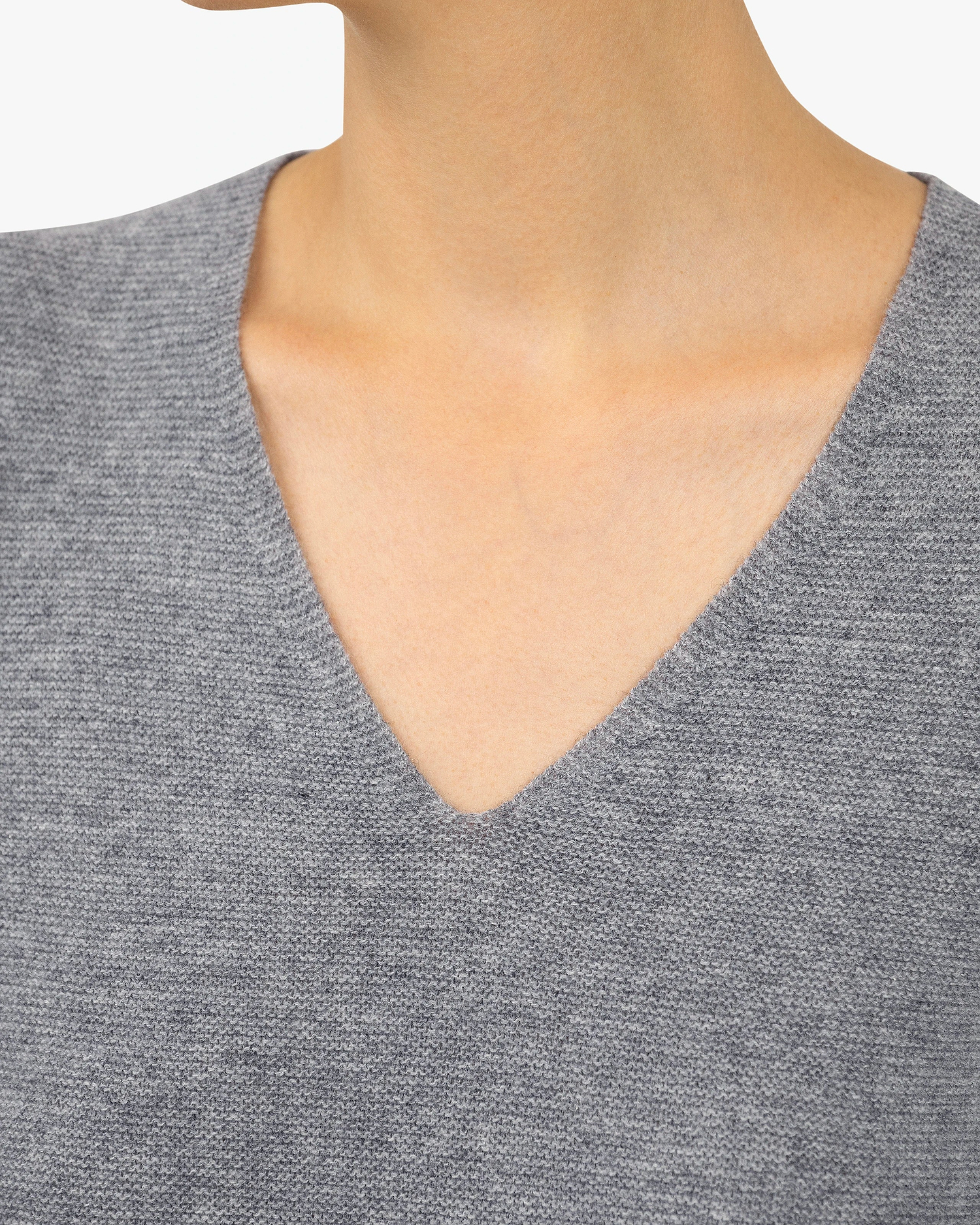 Women's Soffio V-Neck Sweater - Medium Grey Cashmere