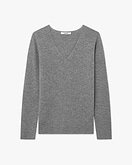 Pull Col V Soffio Femme - Gris Moyen