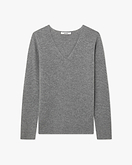 Pull Col V Soffio Femme - Gris Moyen