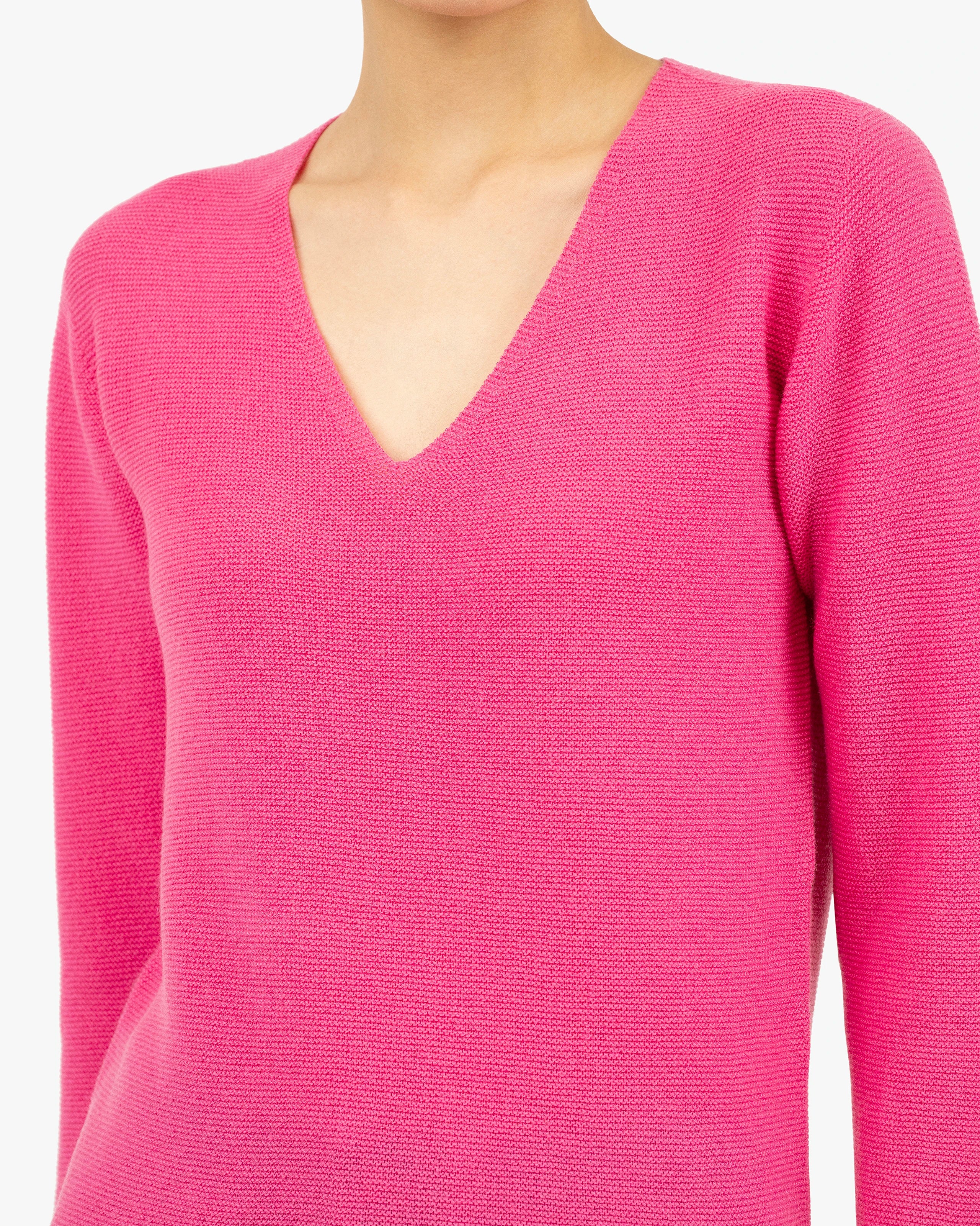 Women's Soffio V-Neck Sweater - Fuchsia Cashmere