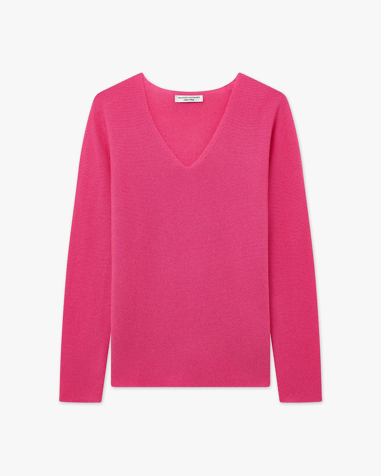 Women's Soffio Cashmere V-Neck Sweater - Fuchsia | MaisonCashmere