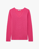 Pull Col V Soffio Femme - Fuchsia