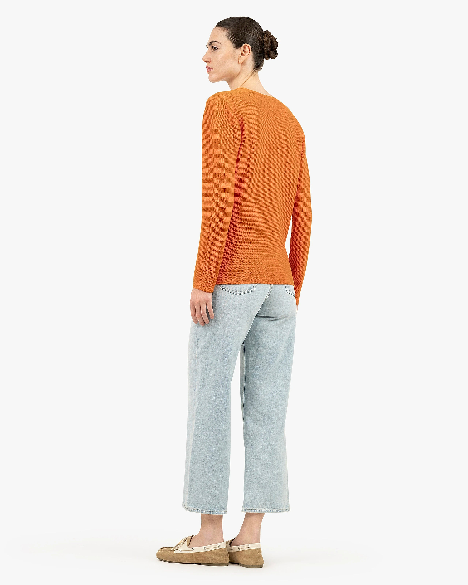 Women's Soffio V-Neck Sweater - Orange Cashmere