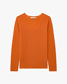 Pull Col V Soffio Femme - Orange