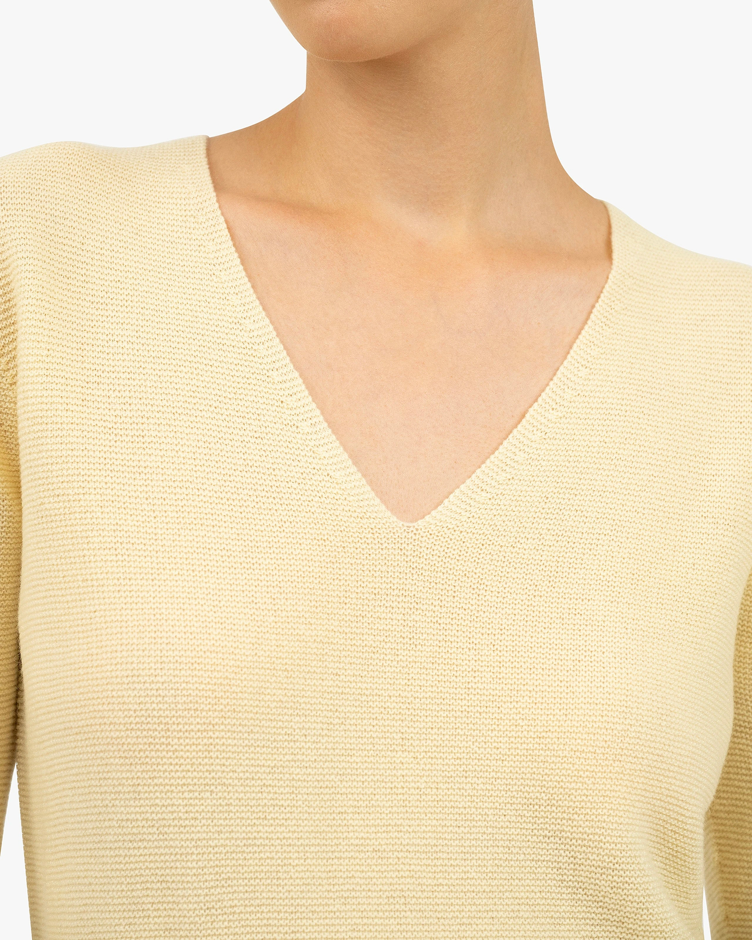 Women's Soffio V-Neck Sweater - Yellow Cashmere