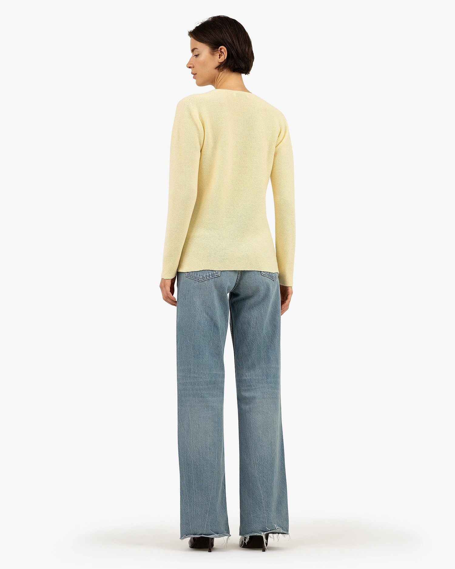 Women's Soffio V-Neck Sweater - Yellow Cashmere