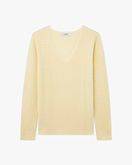Pull Col V Soffio Femme - Jaune