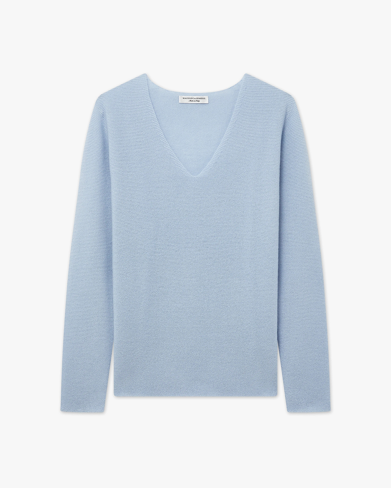 Women's Soffio Cashmere V-Neck Sweater - Light Blue | MaisonCashmere