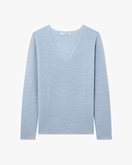 Pull Col V Soffio Femme - Bleu Clair