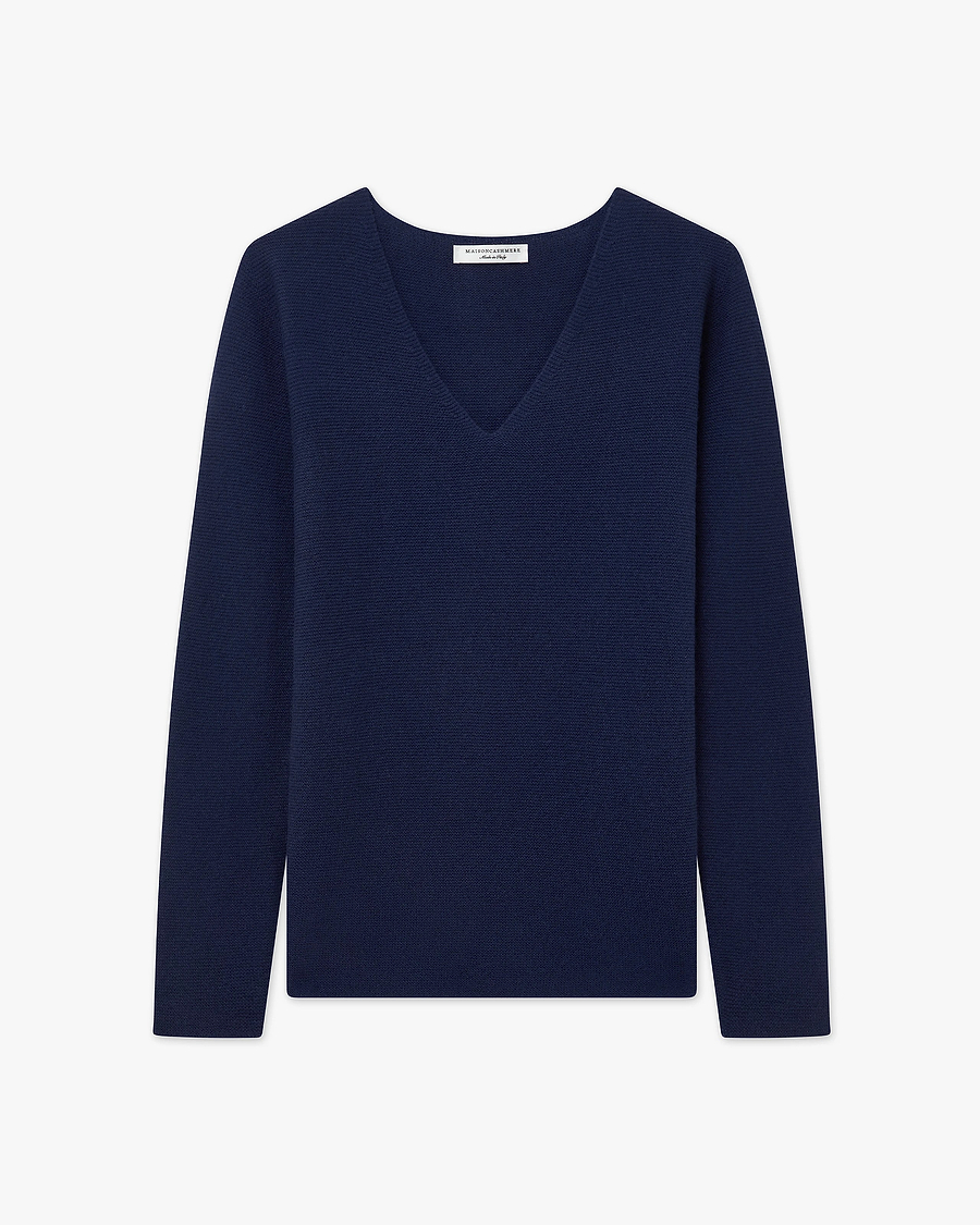 Women's Soffio V-Neck Sweater - Blue Cashmere