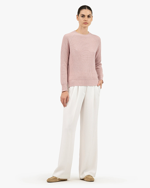 Women's Sorapis Crew Neck Sweater - Rose Cashmere