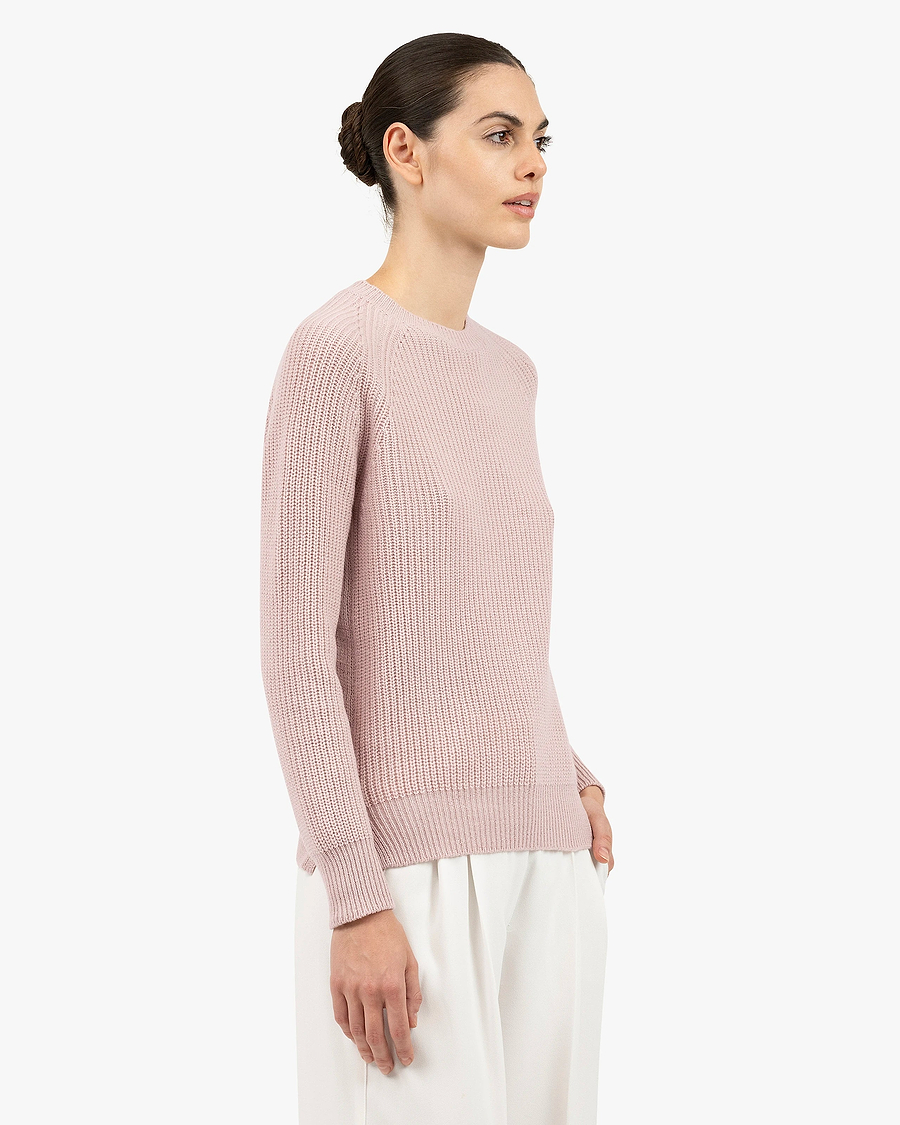 Women's Sorapis Crew Neck Sweater - Rose Cashmere