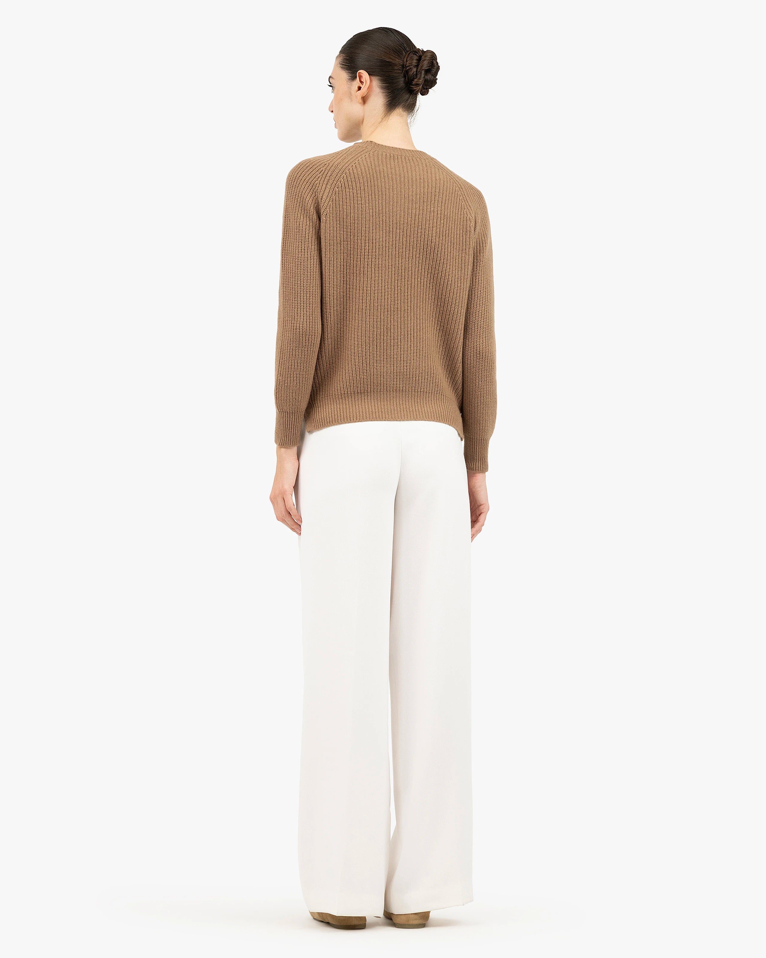 Women's Sorapis Crew Neck Sweater - Camel Cashmere