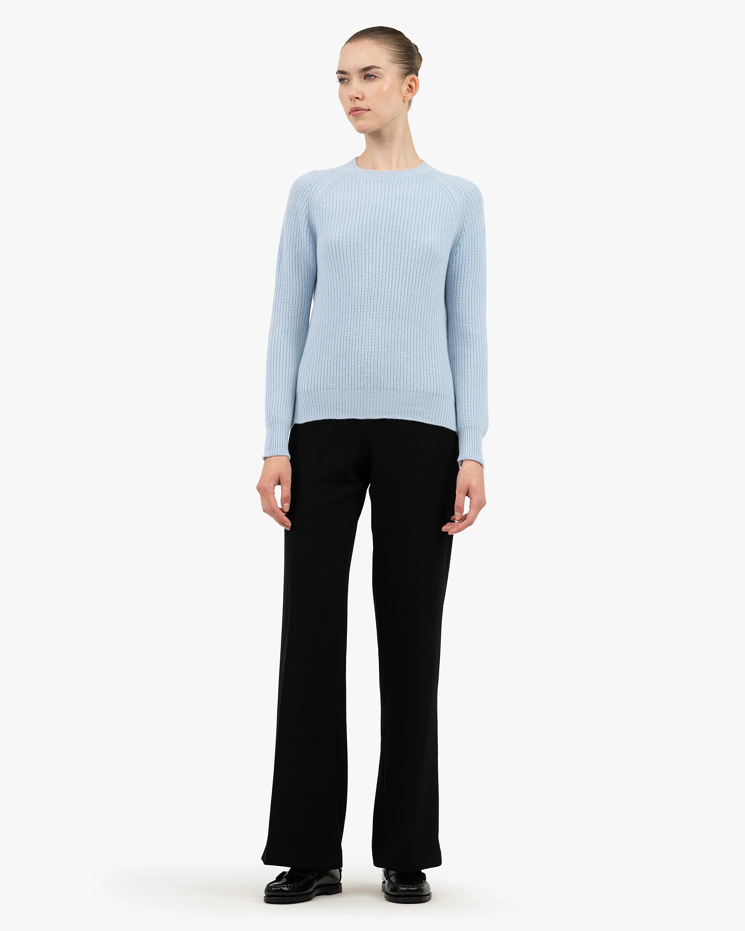 Women's Sorapis Cashmere Crew Neck Sweater - Light Blue