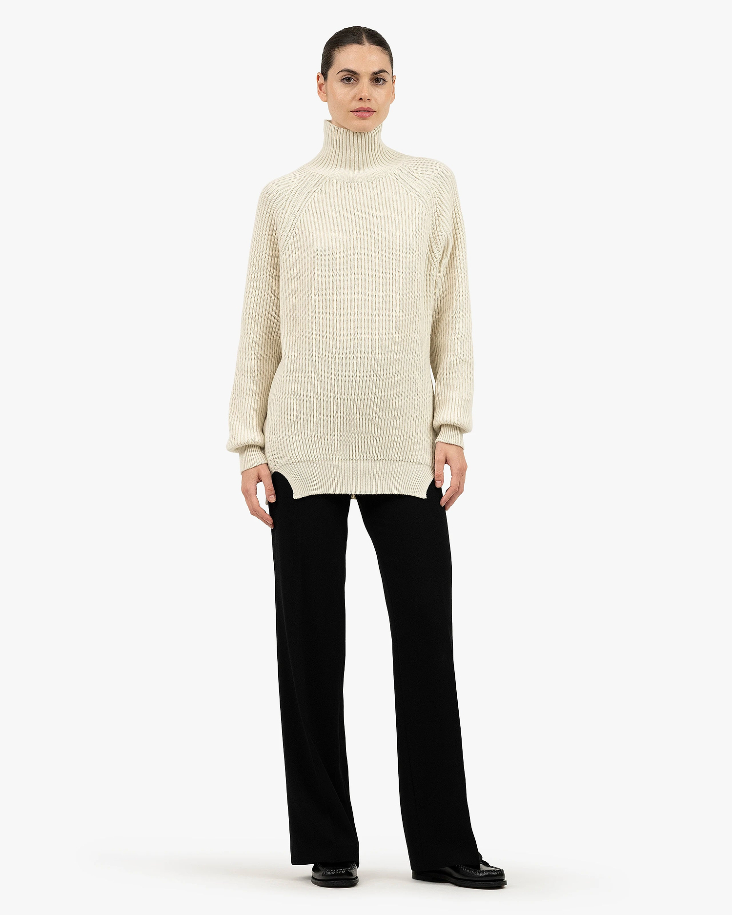 Sorapis Mock Neck Sweater - White Cashmere