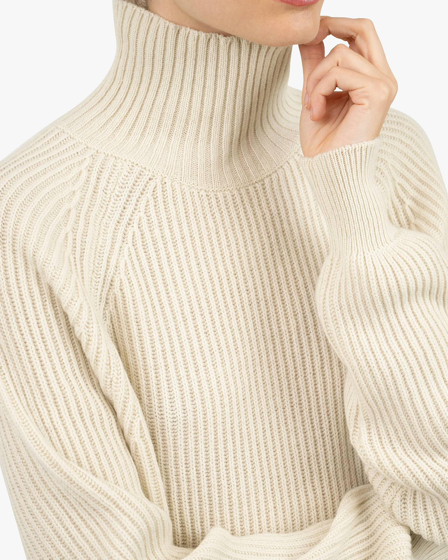 Sorapis Mock Neck Sweater - White Cashmere