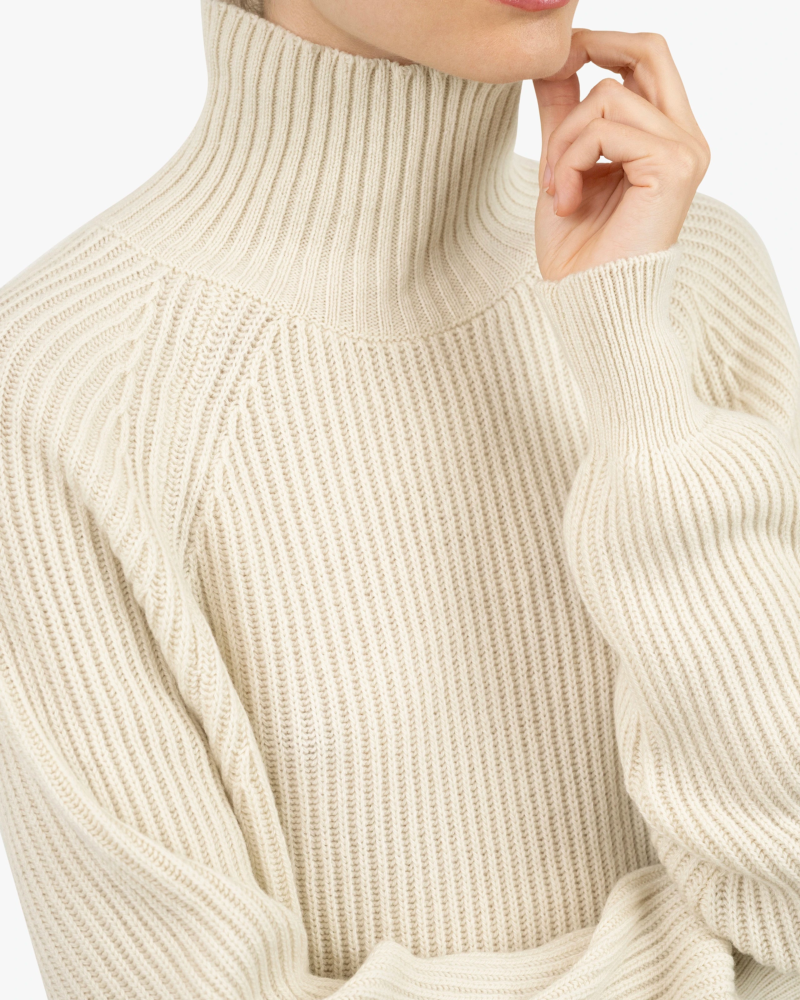 Sorapis Mock Neck Sweater - White Cashmere