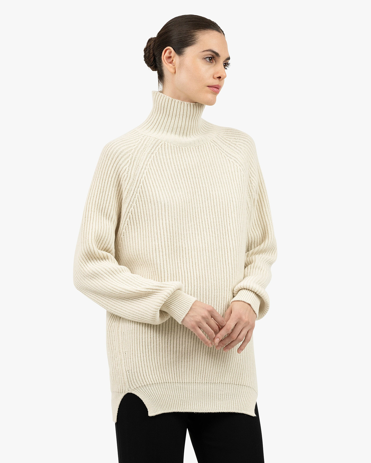Sorapis Mock Neck Sweater - White Cashmere