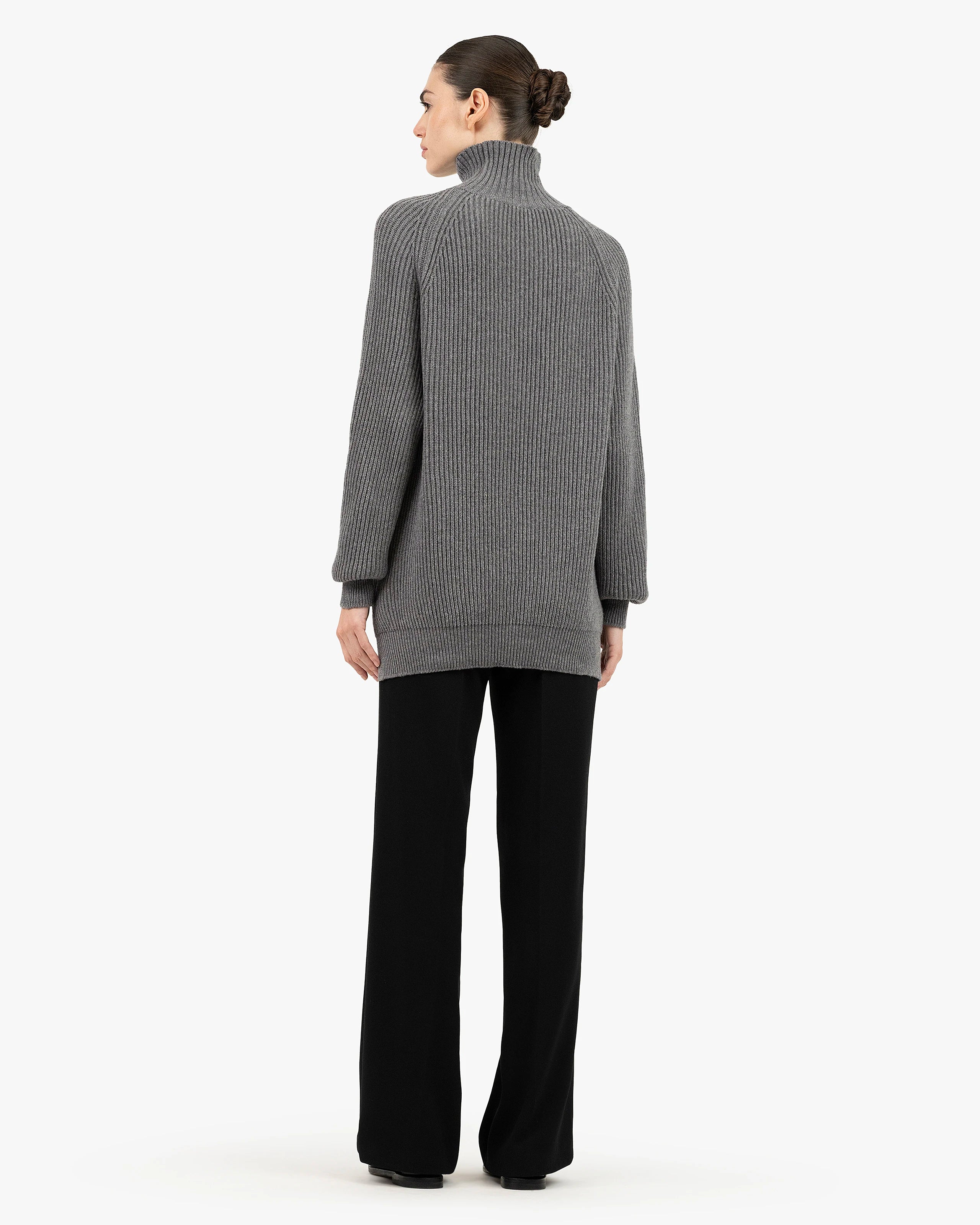 Sorapis Mock Neck Sweater - Grey Cashmere