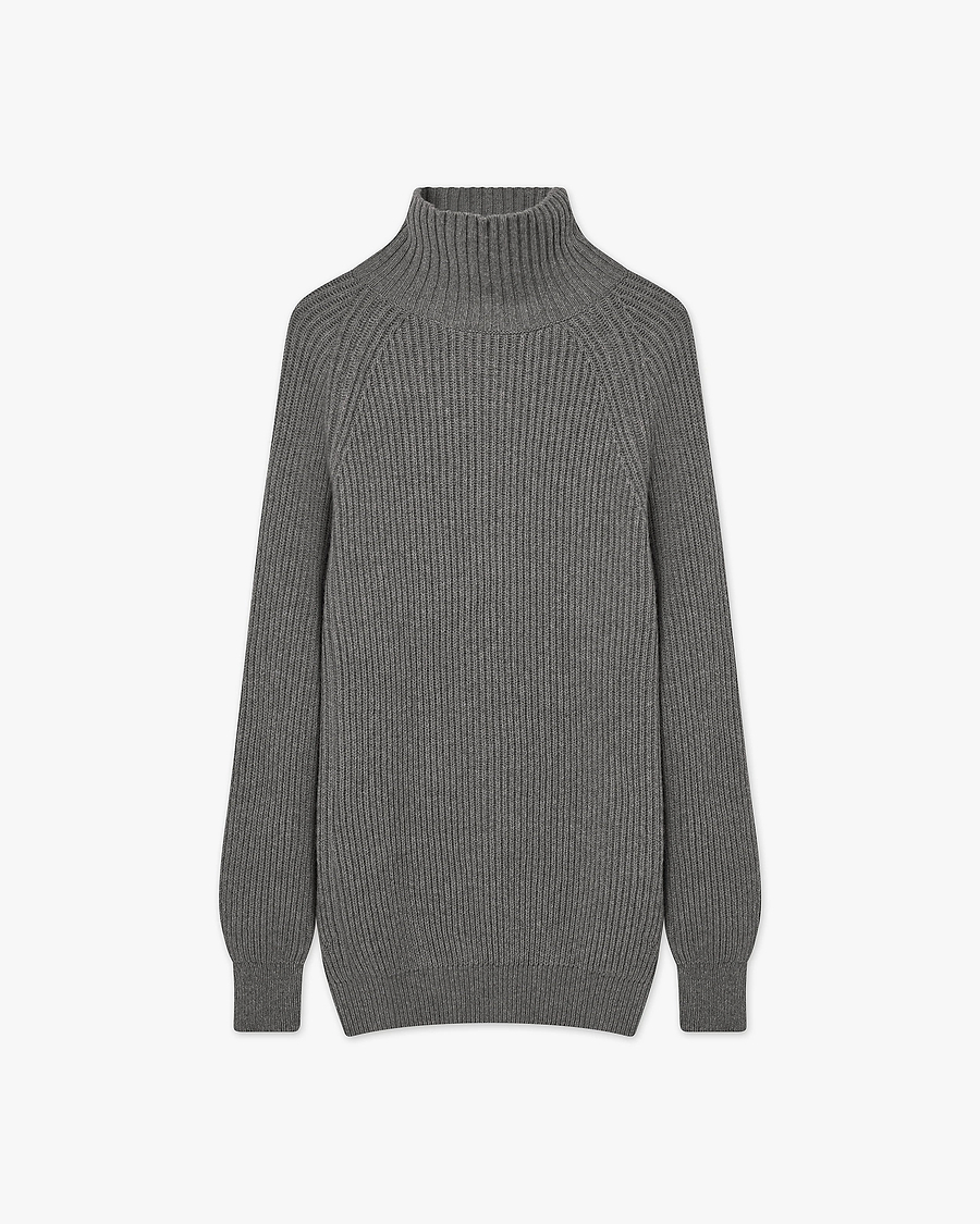 Sorapis Mock Neck Sweater - Grey Cashmere