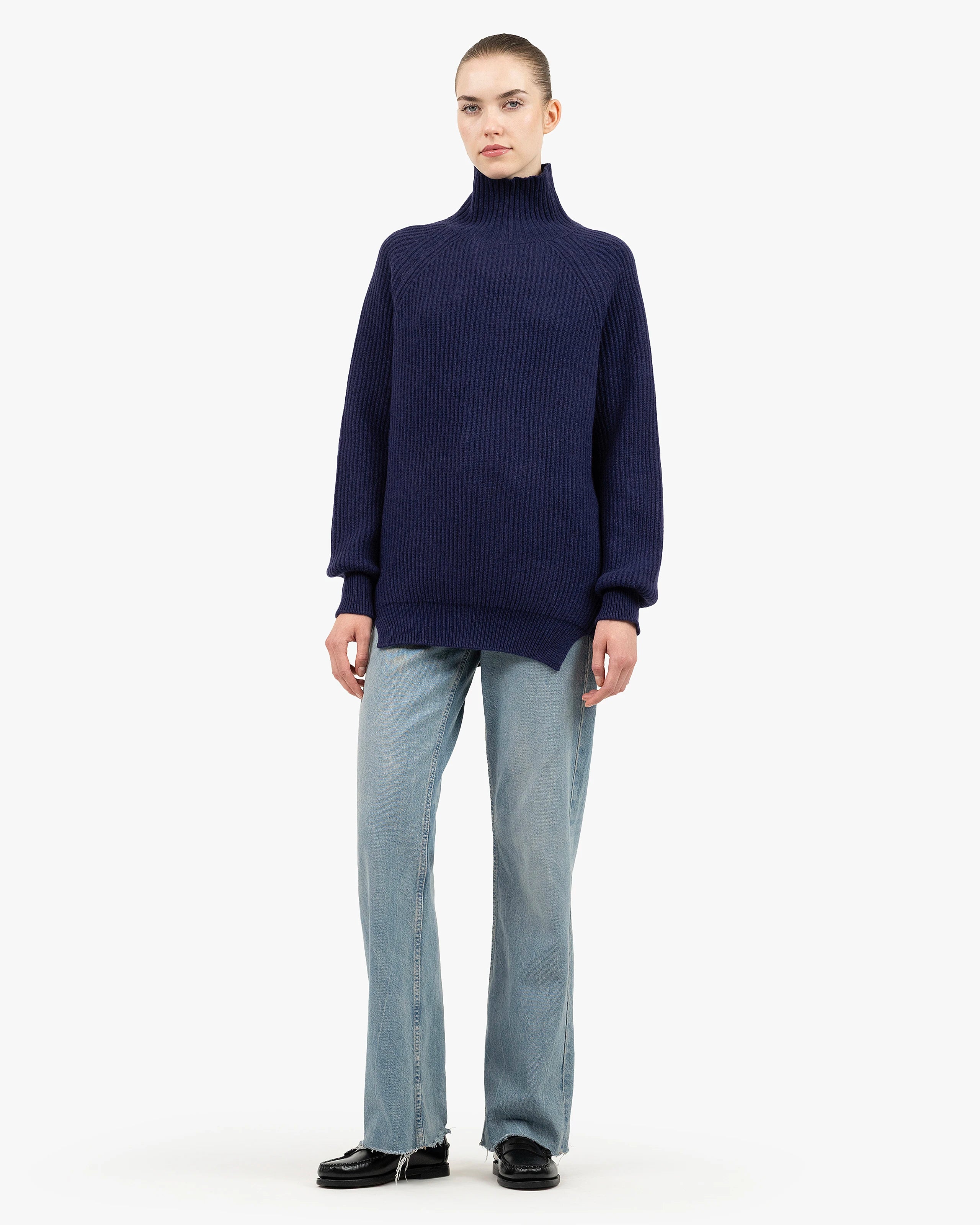 Sorapis Mock Neck Sweater - Blue Cashmere