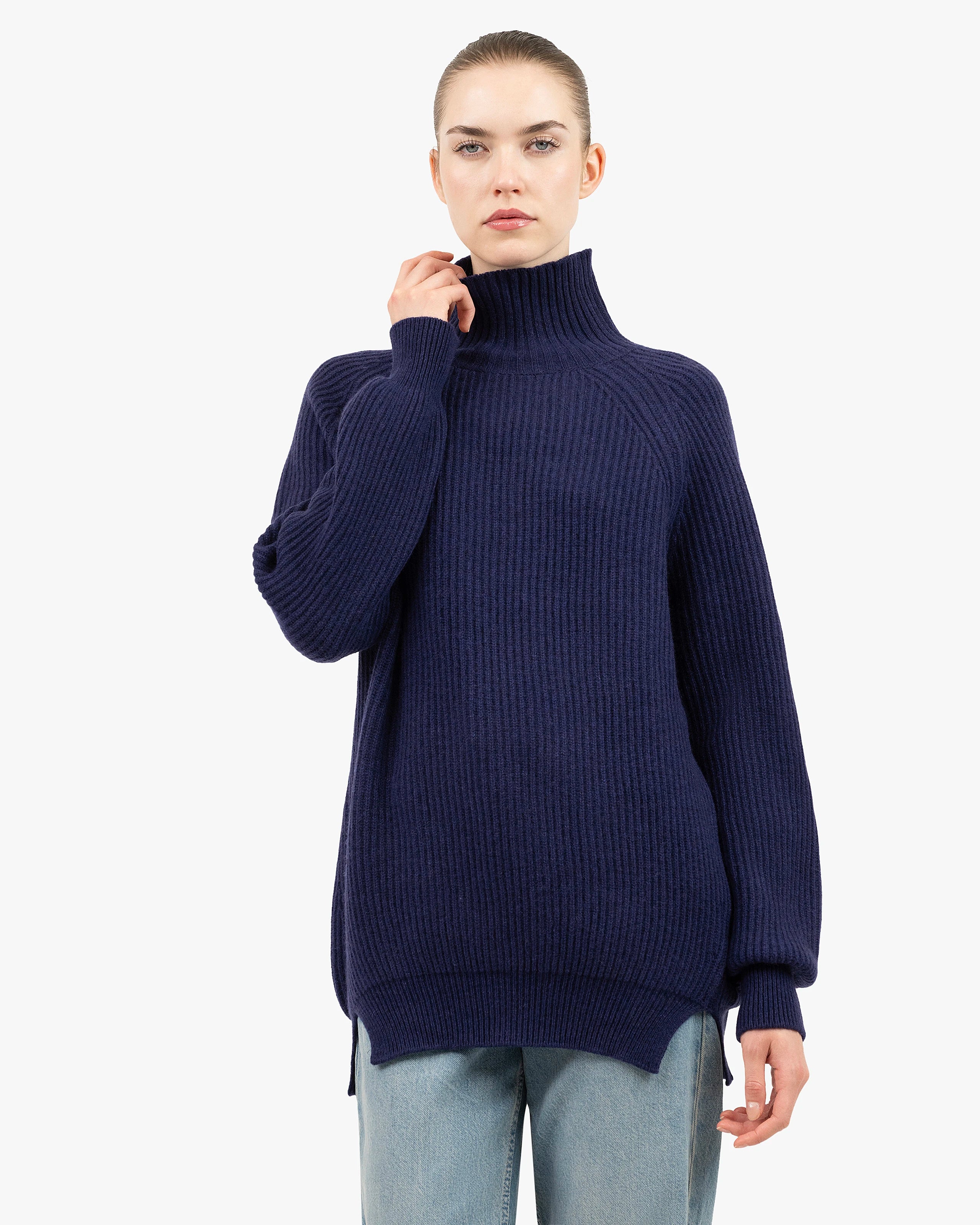 Sorapis Mock Neck Sweater - Blue Cashmere