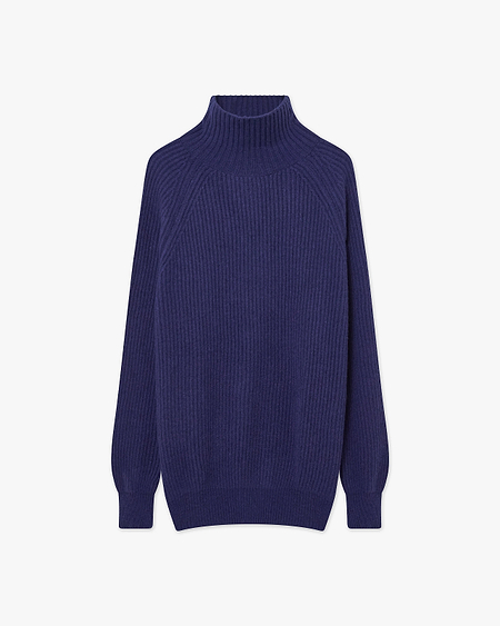 Sorapis Mock Neck Sweater - Blue Cashmere