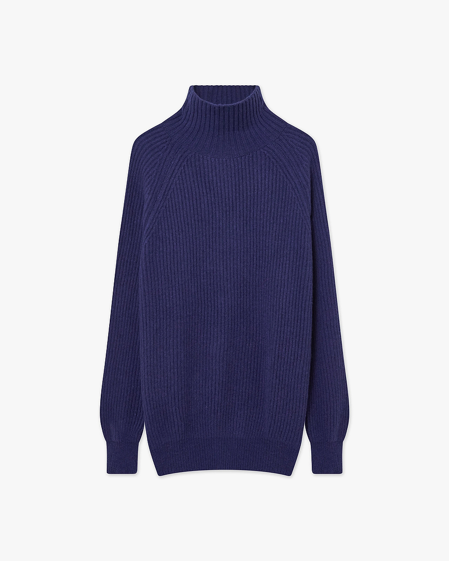 Sorapis Mock Neck Sweater - Blue Cashmere