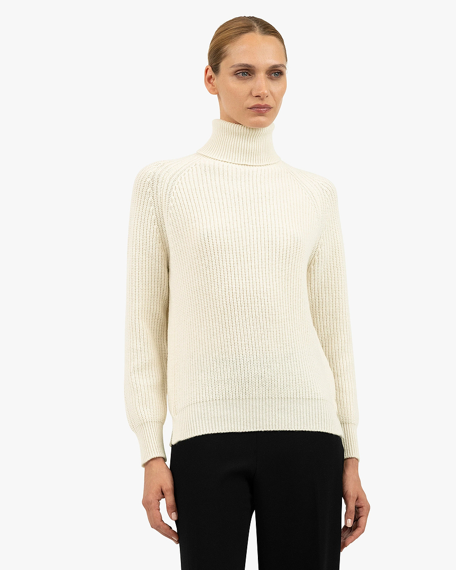 Women's Sorapis Turtleneck Sweater - White Cashmere