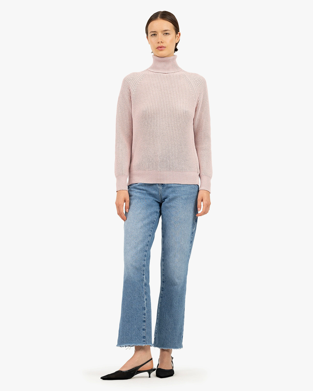 Women's Sorapis Cashmere Turtleneck Sweater - Rose | MaisonCashmere
