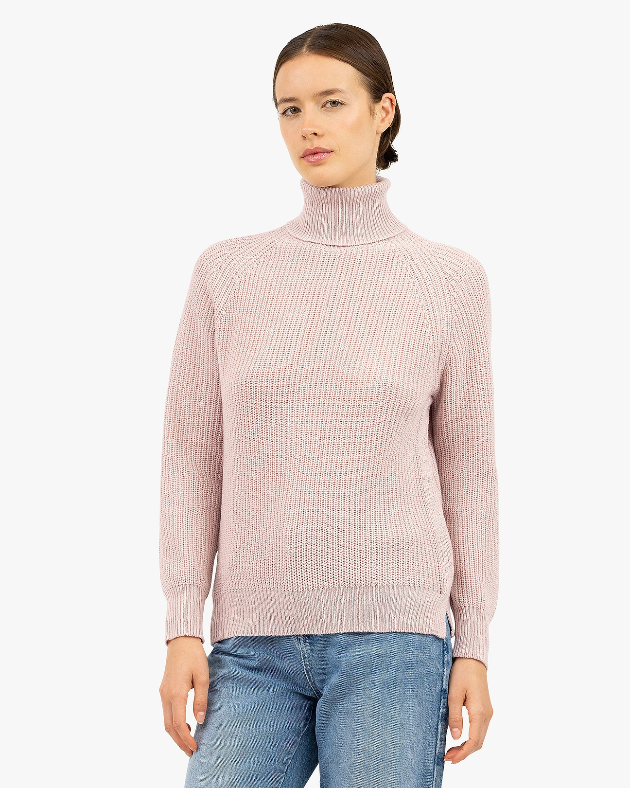Women's Sorapis Cashmere Turtleneck Sweater - Rose | MaisonCashmere