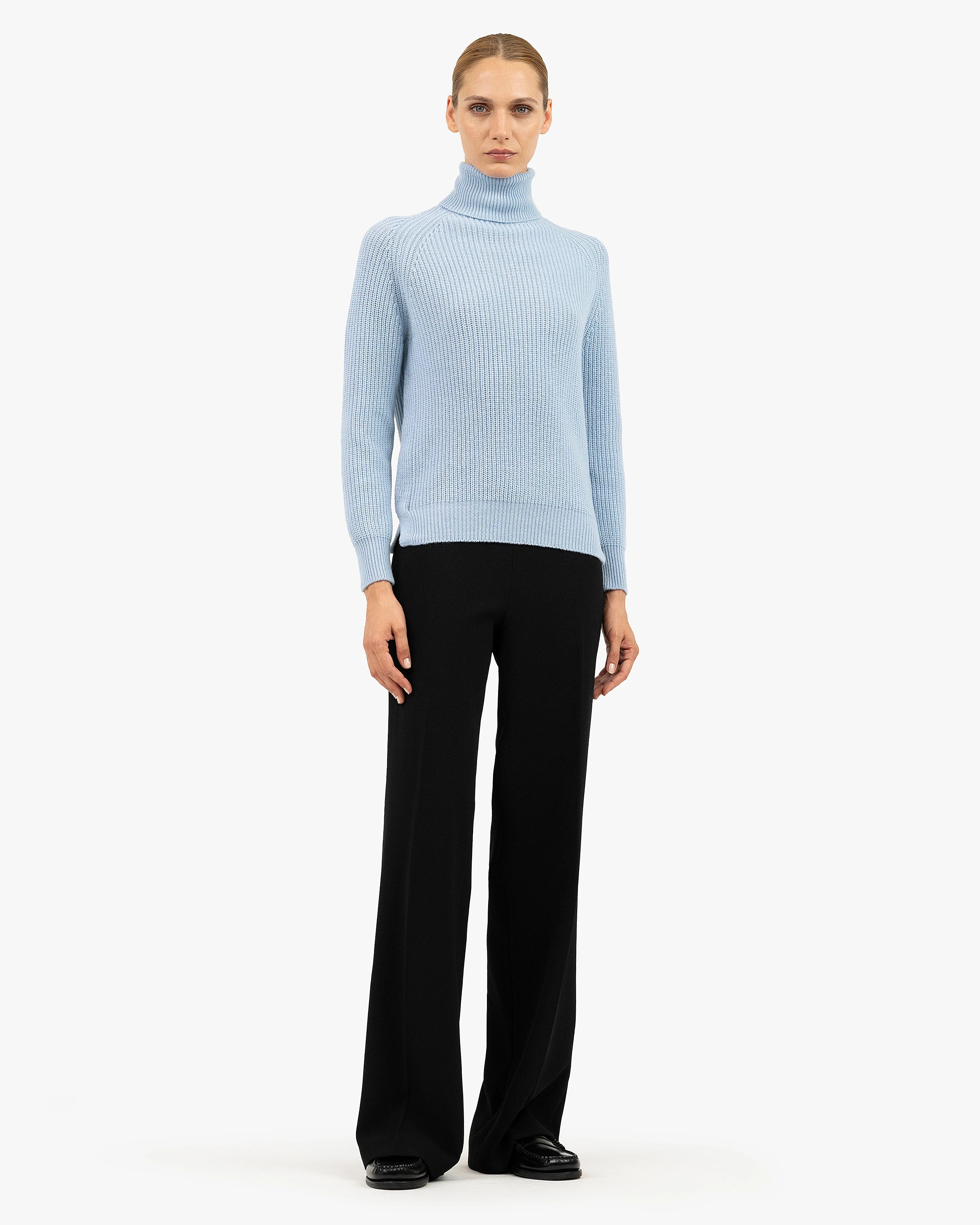 Women's Sorapis Turtleneck Sweater - Light Blue Cashmere