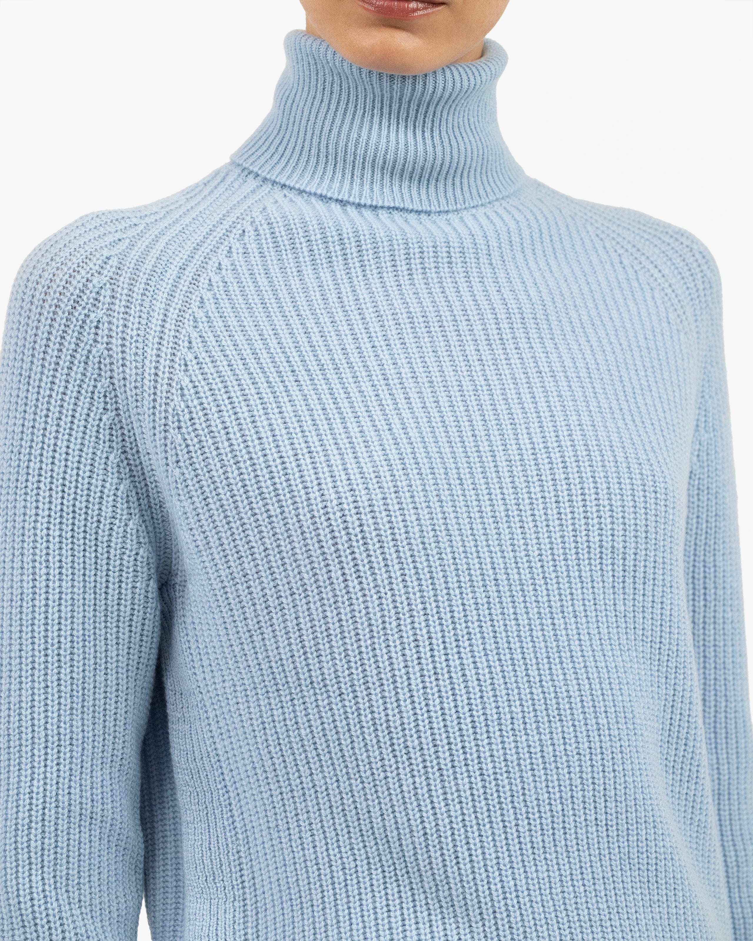 Women's Sorapis Cashmere Turtleneck Sweater - Light Blue